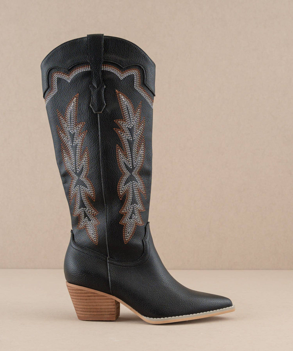 The Ainsley Black | Embroidered Cowboy Western Boot