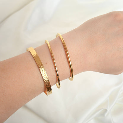 Slim Gold Cuff Bracelets - 3 piece set