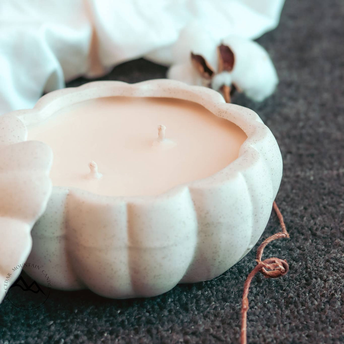 Ceramic Pumpkin Soy Candle with Lid