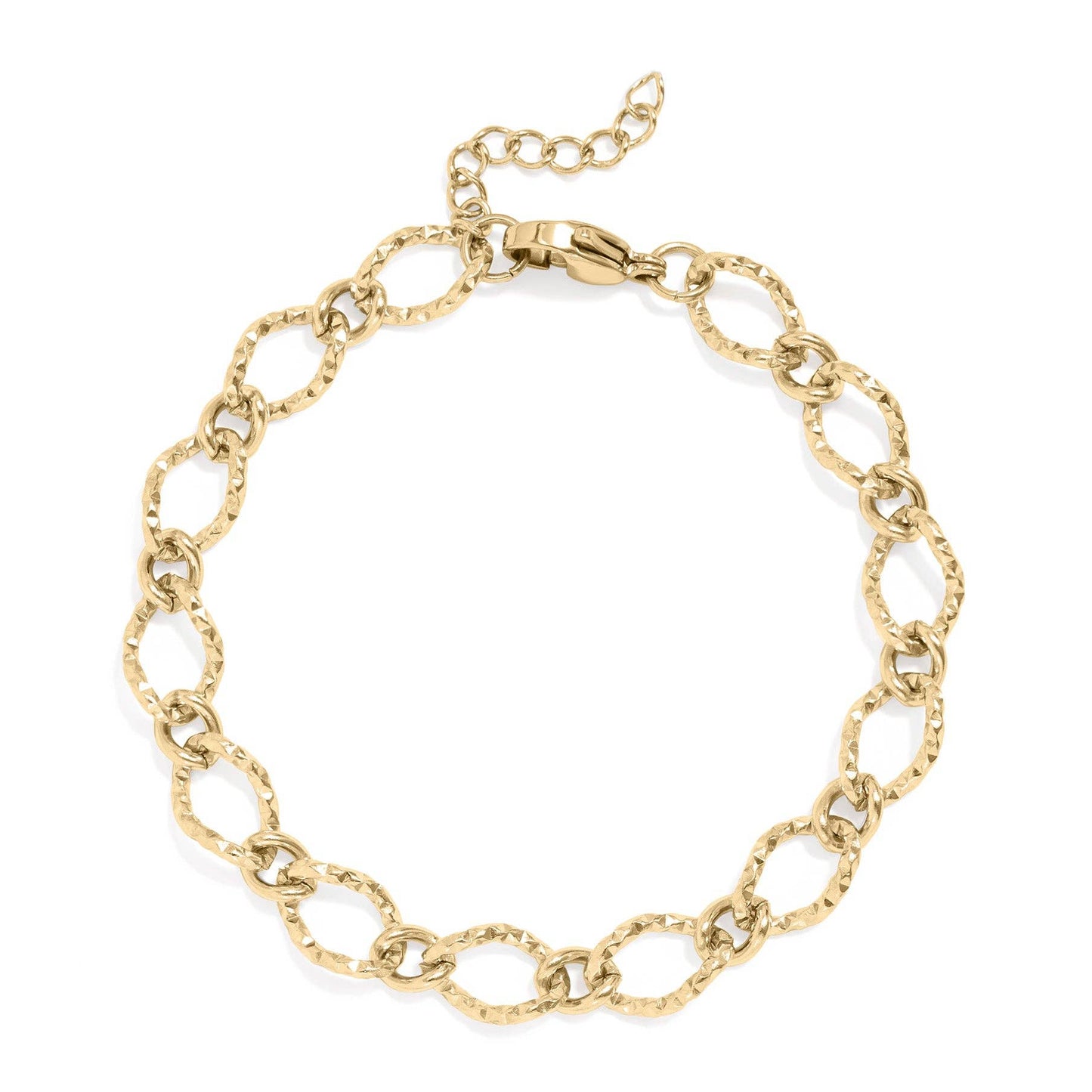 Hammered Oval Chain Bracelet