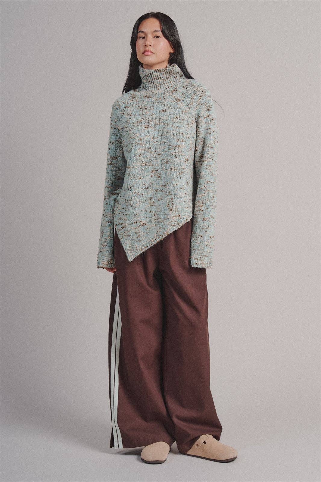 Wide Leg Side Stripe Linen Track Pant