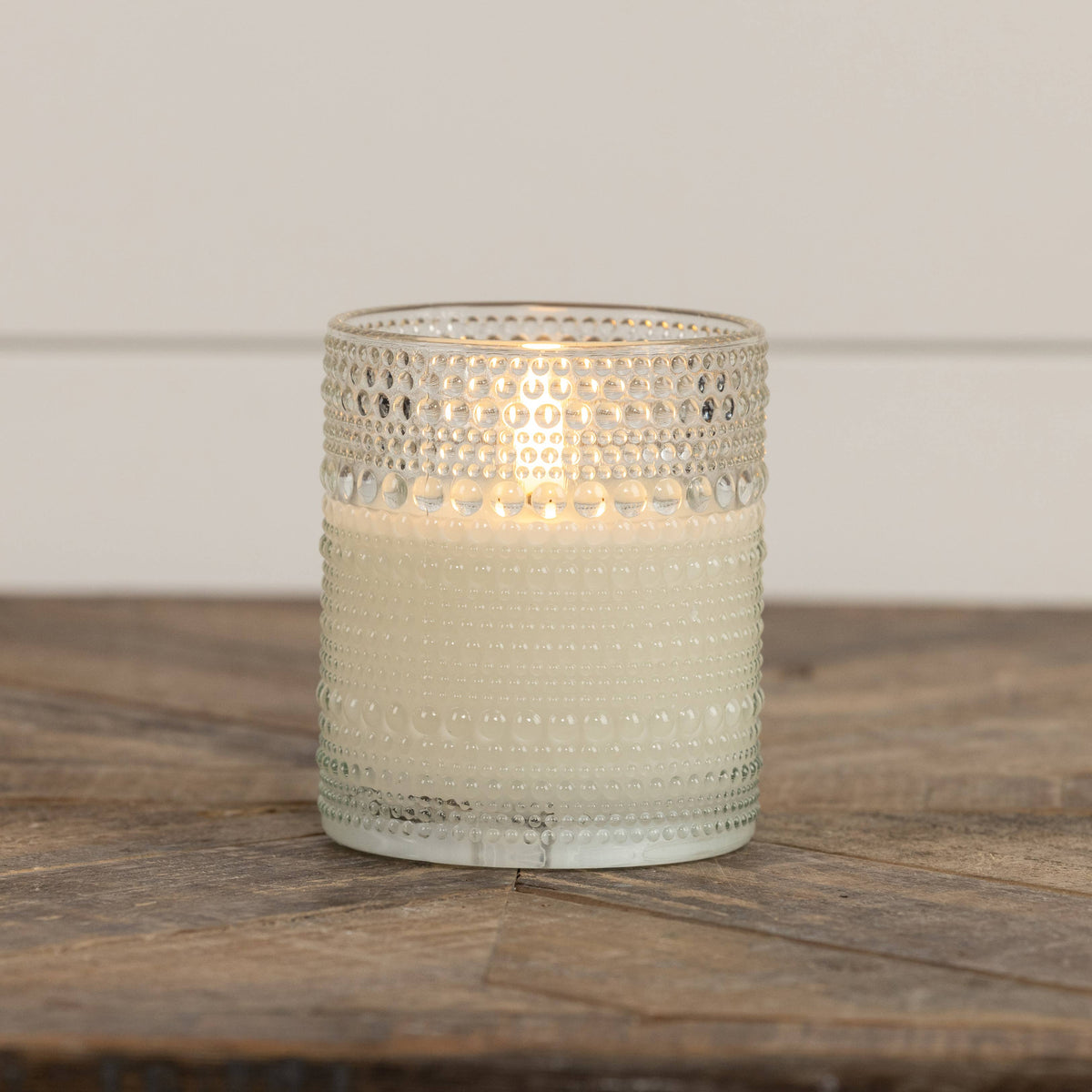 4" Dotted Glass 3D Flame Candle