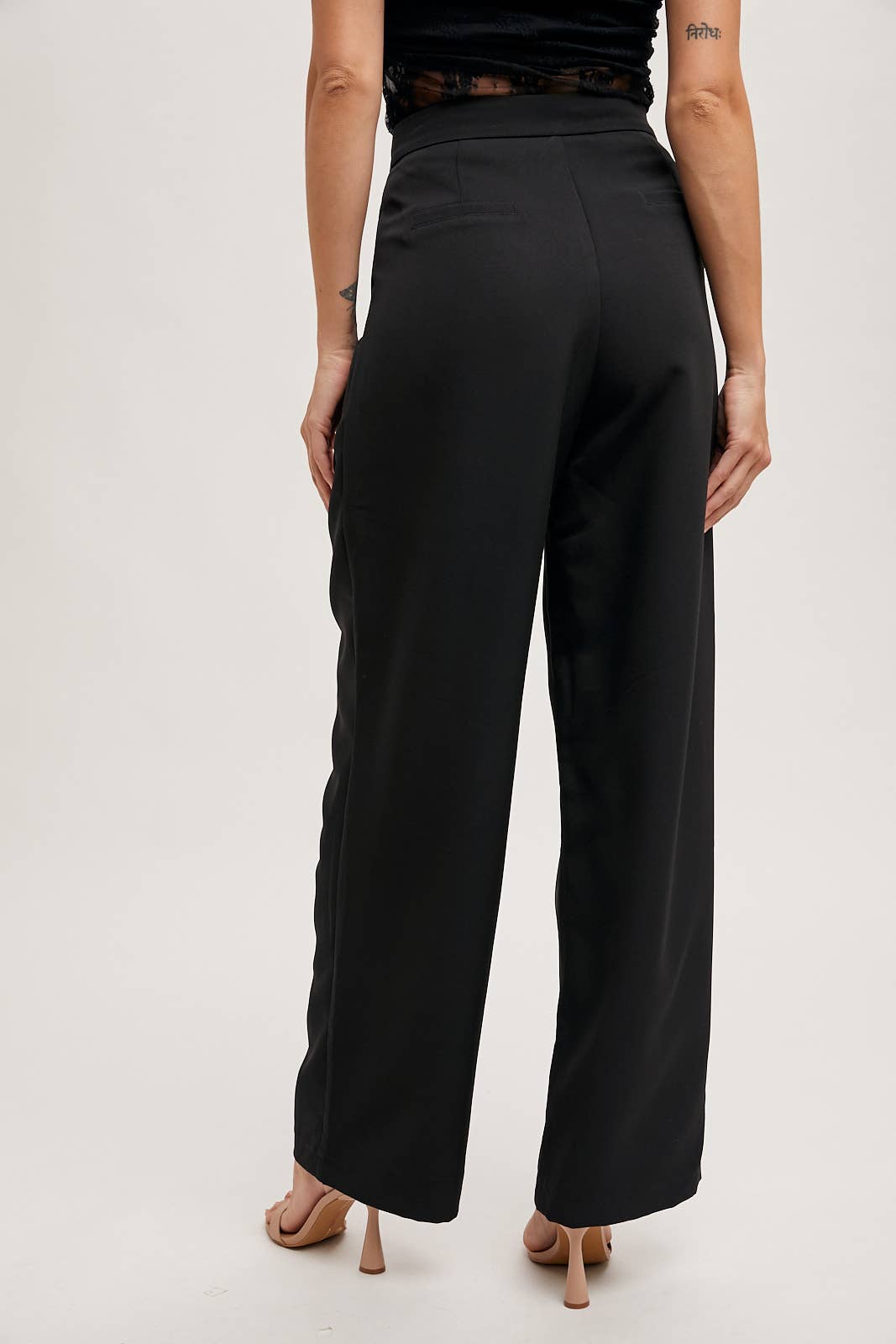 Pleated Wide Leg Trouser