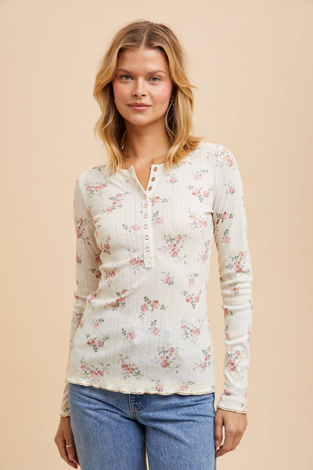 Floral Henley