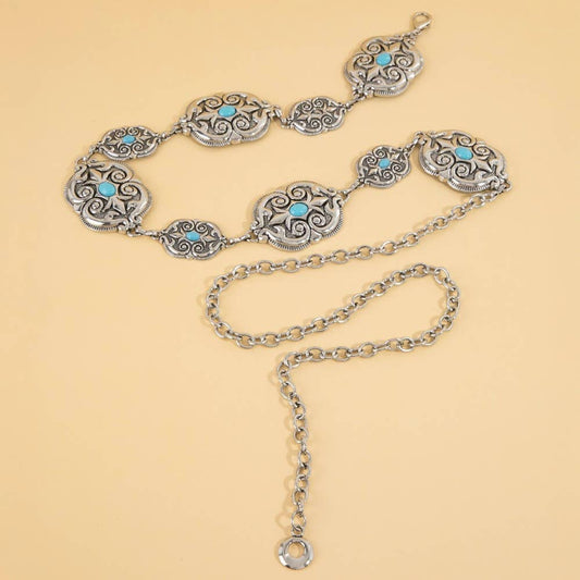 Ornate Western Concho Chain Belt