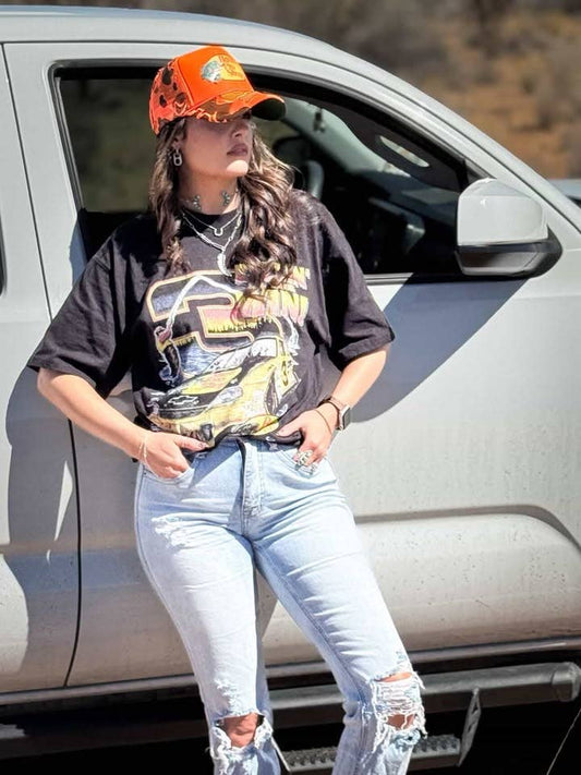 Bass Pro Shops Reelin' In The Win Vintage Black Washed T-Shirt