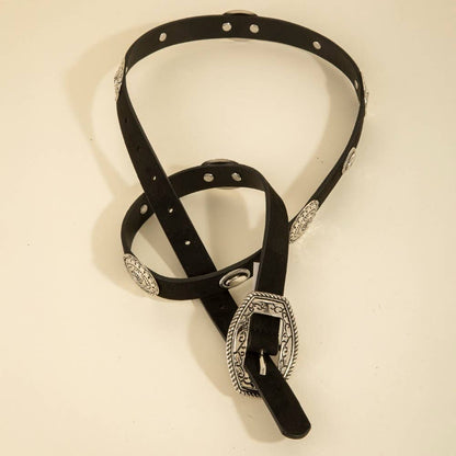 Concho Suede Western Vegan Leather Belt
