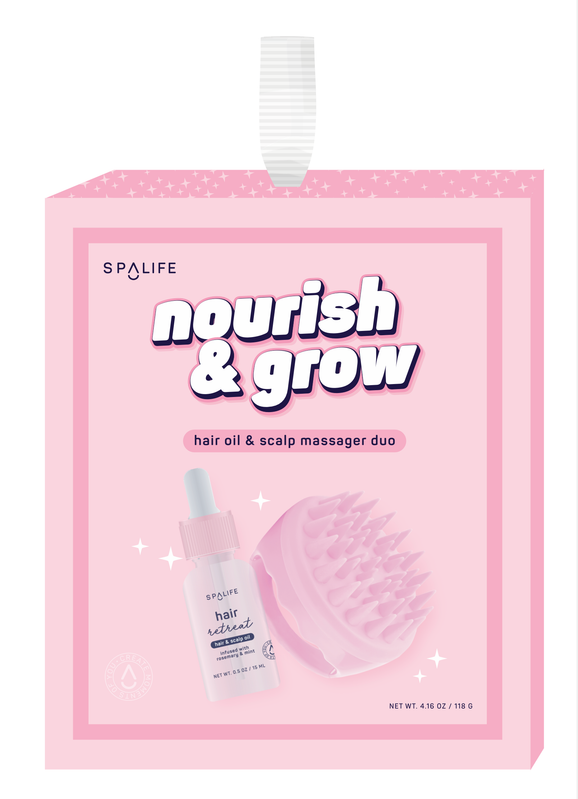 Nourish & Grow Hair oil & Scalp Massager - Hair Care Duo Set