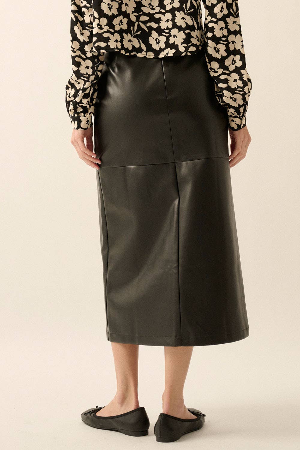 The Lenna faux leather skirt