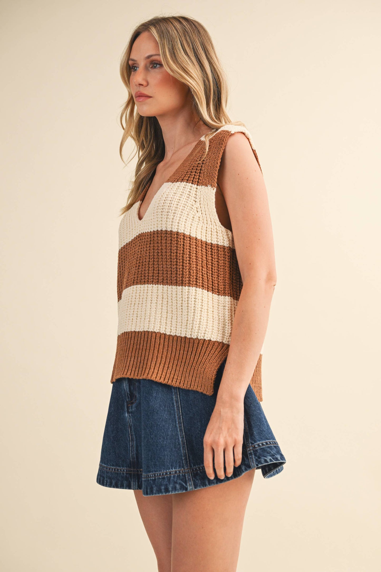 Striped Sweater Vest Top