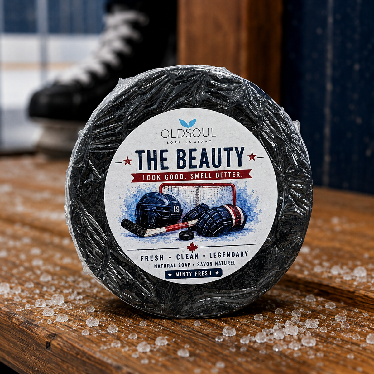 Hockey Puck Soap + Tin