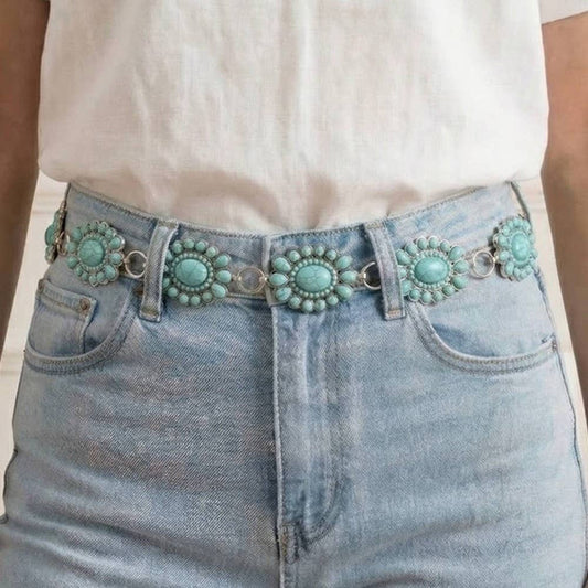 Turquoise Stone Concho Belt