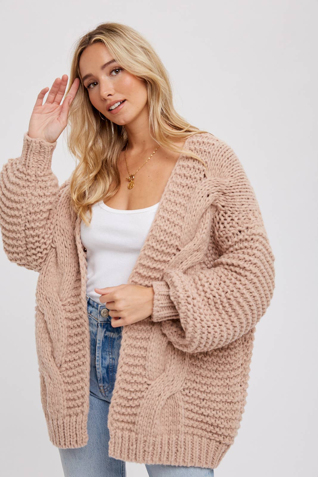 Chunky Cable Knit Cardigan