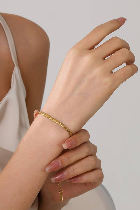 Herringbone Gold Dipped Bracelet