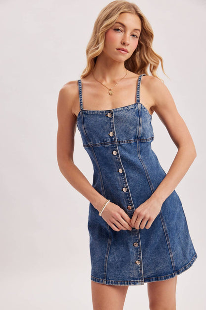 Denim Button Down Mini Dress
