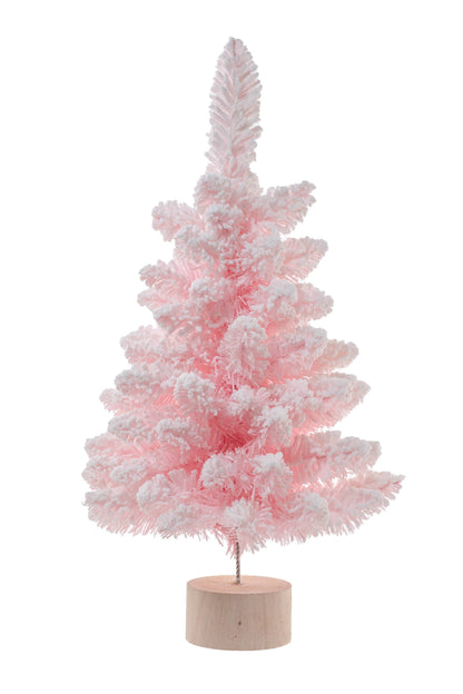 Pink Table Top Trees with Wooden Base