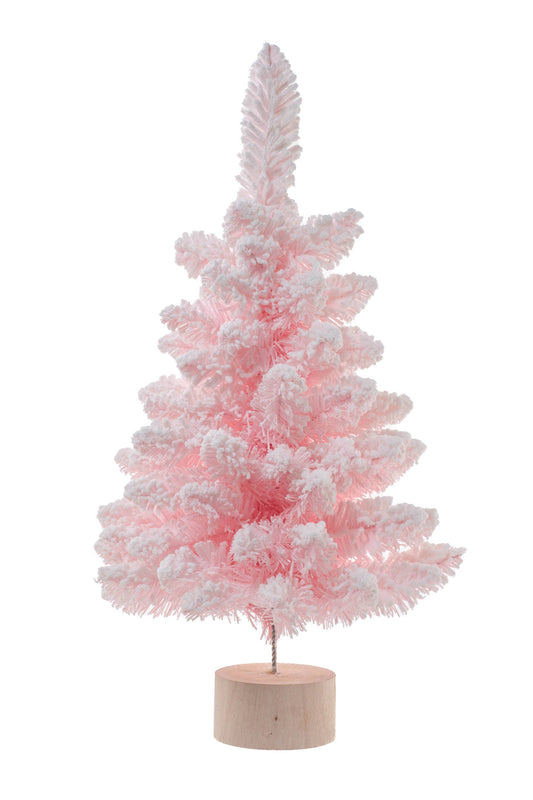 Pink Table Top Trees with Wooden Base