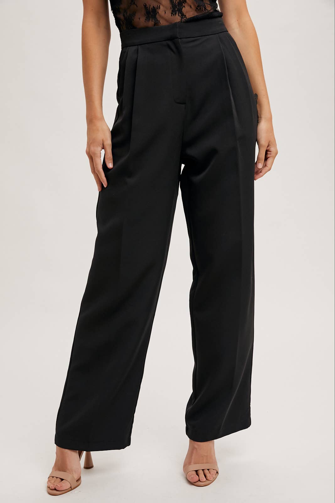 Pleated Wide Leg Trouser