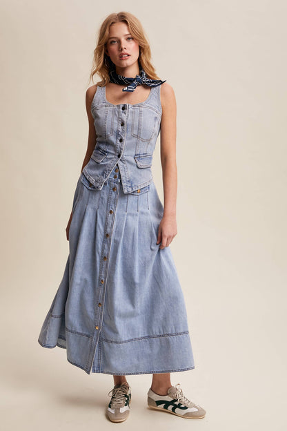 Denim Corset Vest Top
