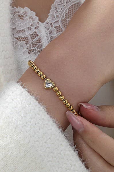 BEADED HEART BRACELET