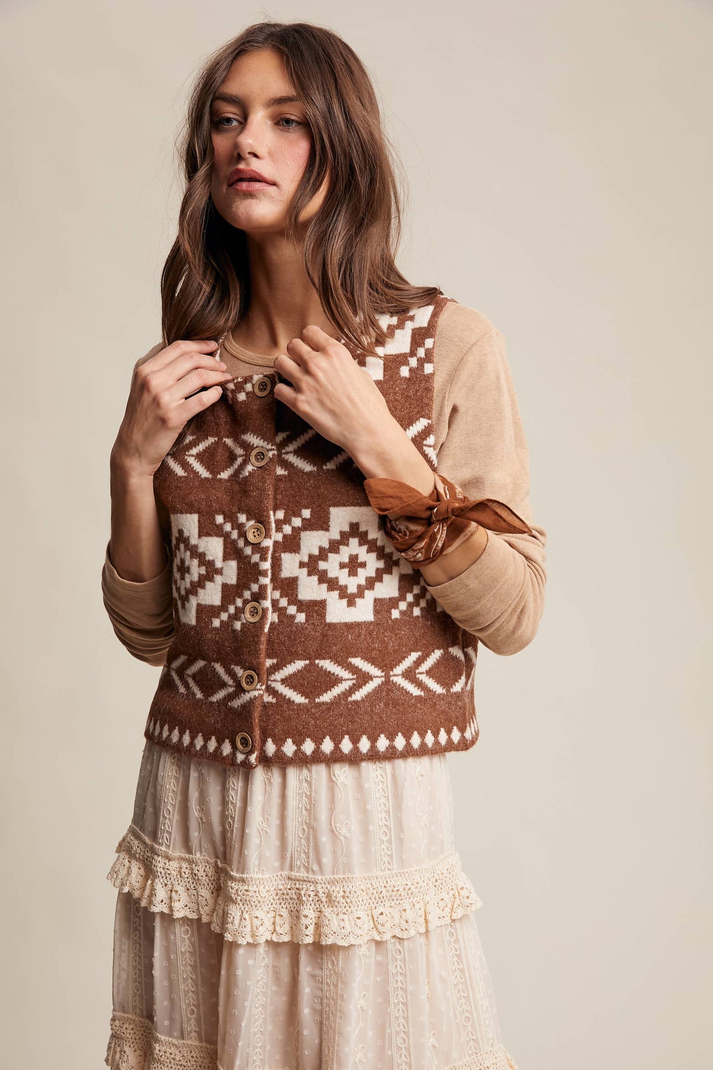 Amber Button-Up Wool Vest