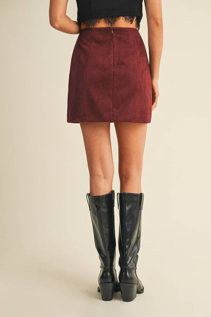 Fitted Suede Mini Skirt