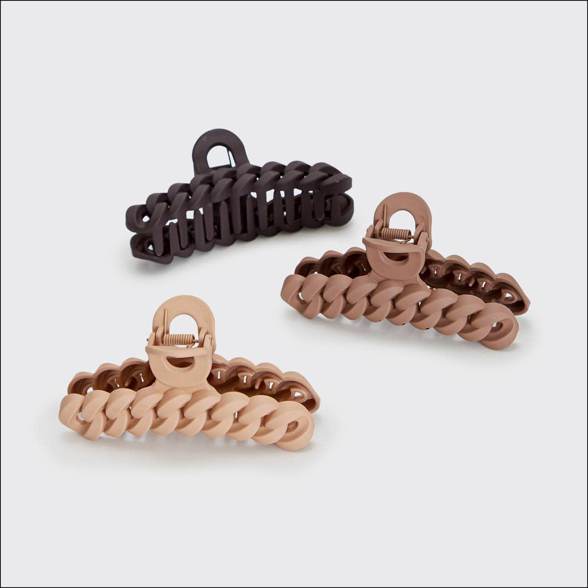 Chain Claw Clip 3pc Set - Neutral