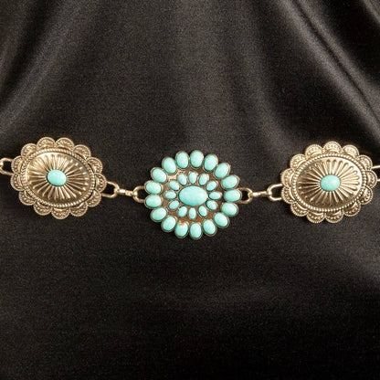 Mix Pattern Turquoise Concho Belt
