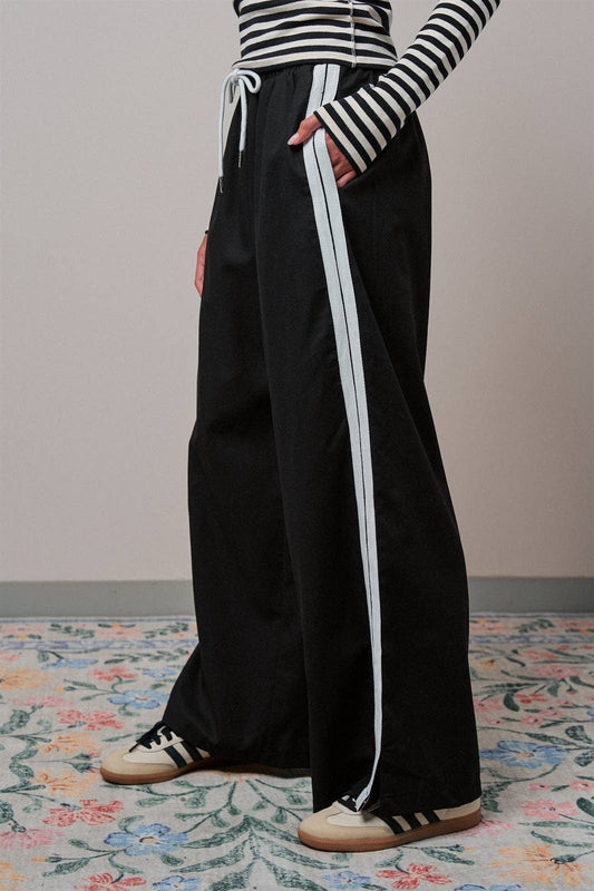 Wide Leg Linen Track Pant