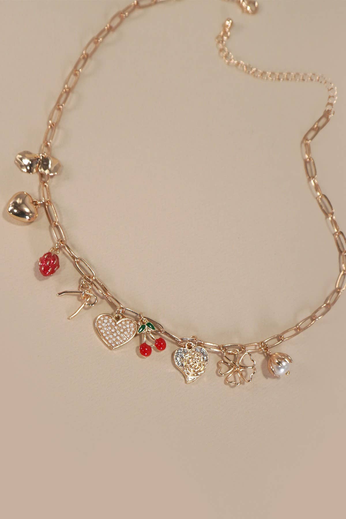Cherry Multi Charm Necklace
