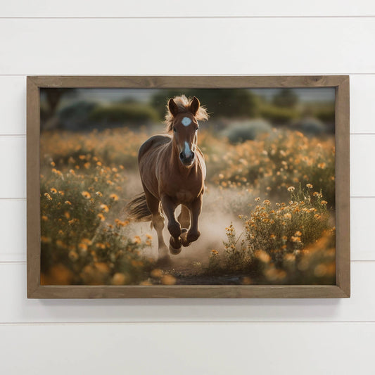 Horse in Wildflowers Framed Wall Art *In-Store Pickup Only