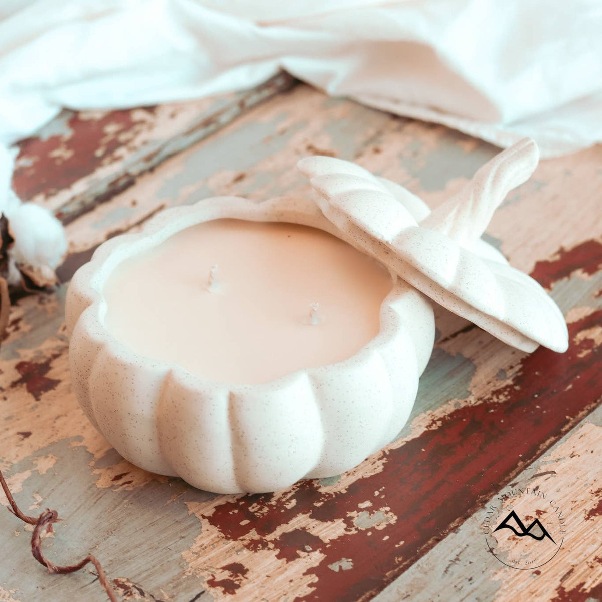 Ceramic Pumpkin Soy Candle with Lid