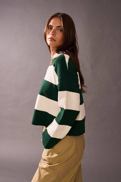 Striped Rugby Knit Top