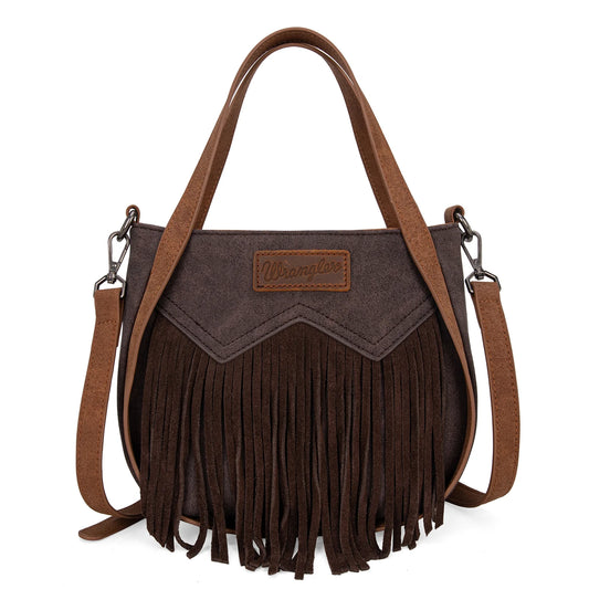 Wrangler "W" Stitch Fringe Two Tone Tote/Crossbody