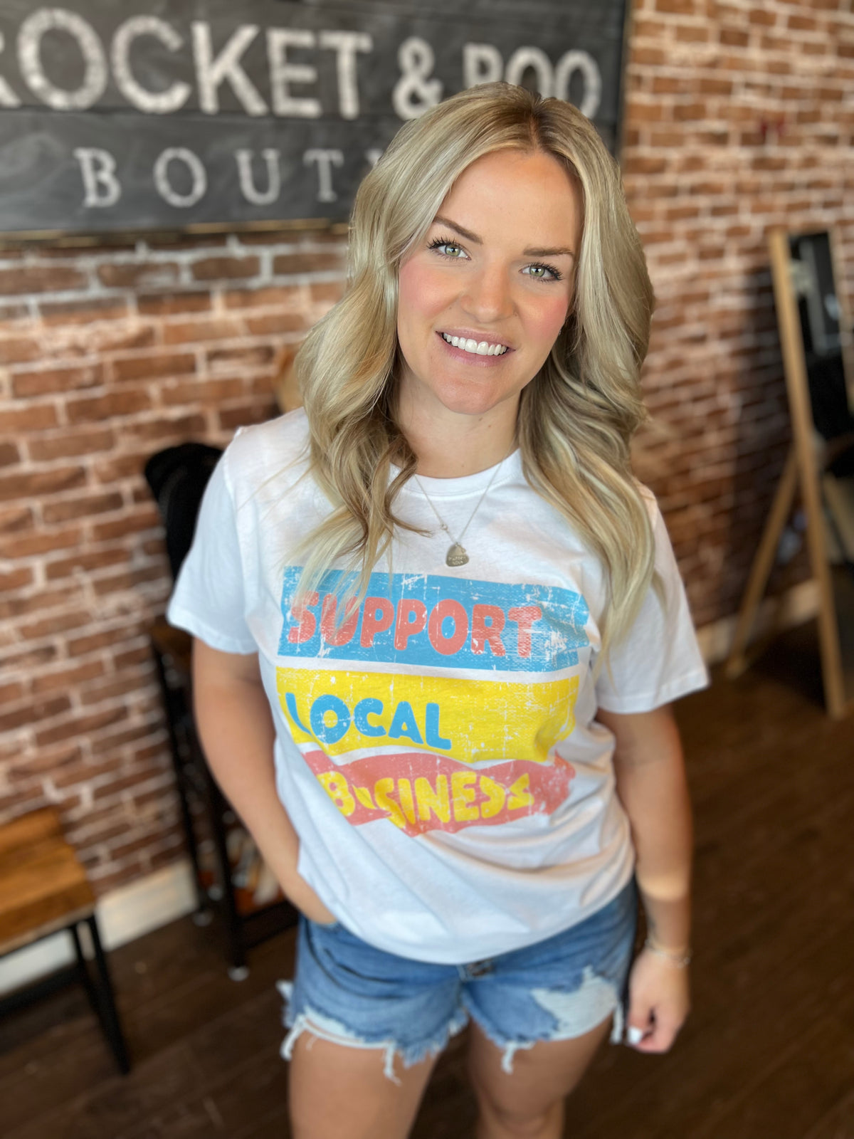 SUPPORT LOCAL BUSINESS GRAPHIC TSHIRTS