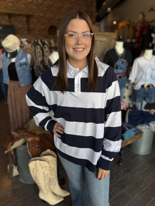 Striped Polo Long Sleeve