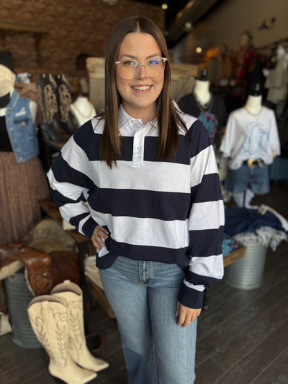Striped Polo Long Sleeve