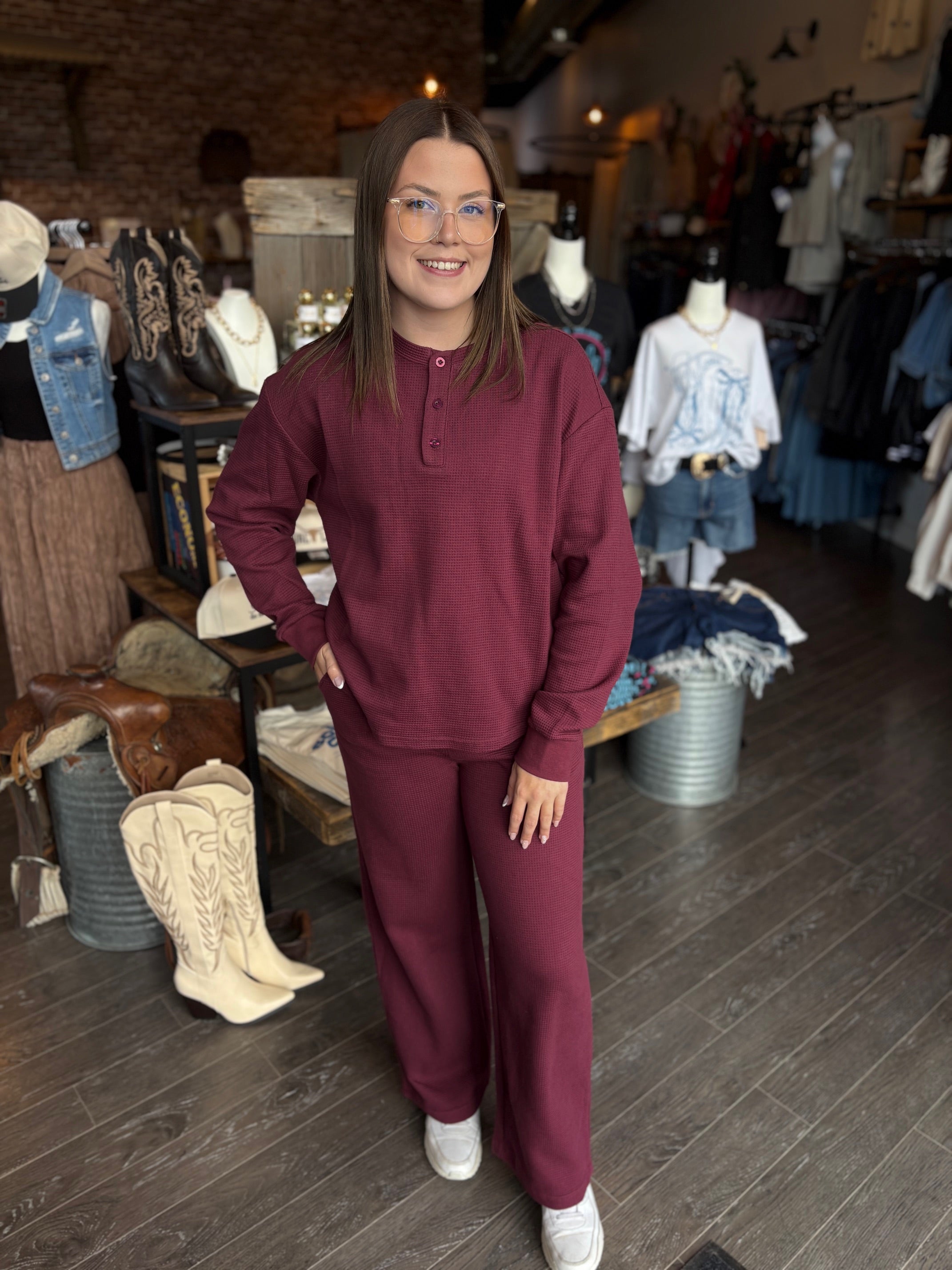 Wide Leg Waffle Pant – Rocket & Roo Boutique