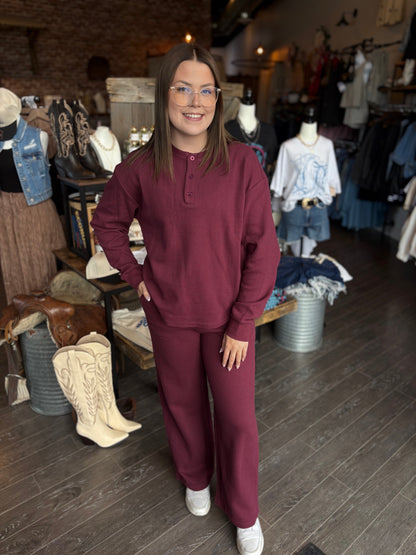 Wide Leg Waffle Pant