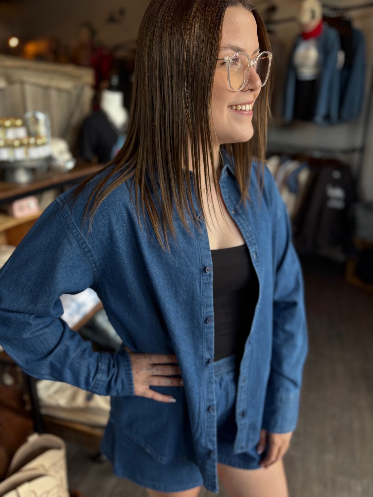 Dark Denim Button Up