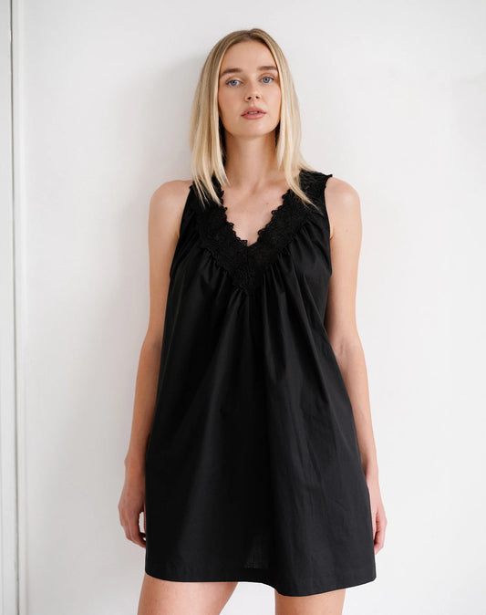 Lace Poplin Dress