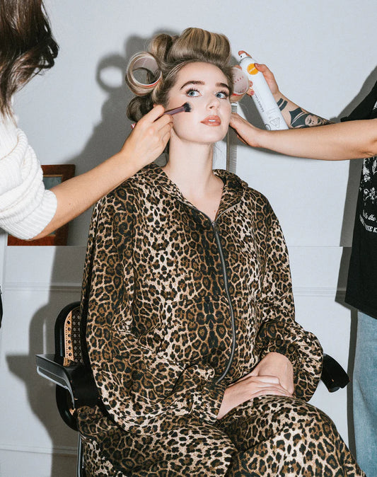 Leopard Bubble Zip Up Hoodie