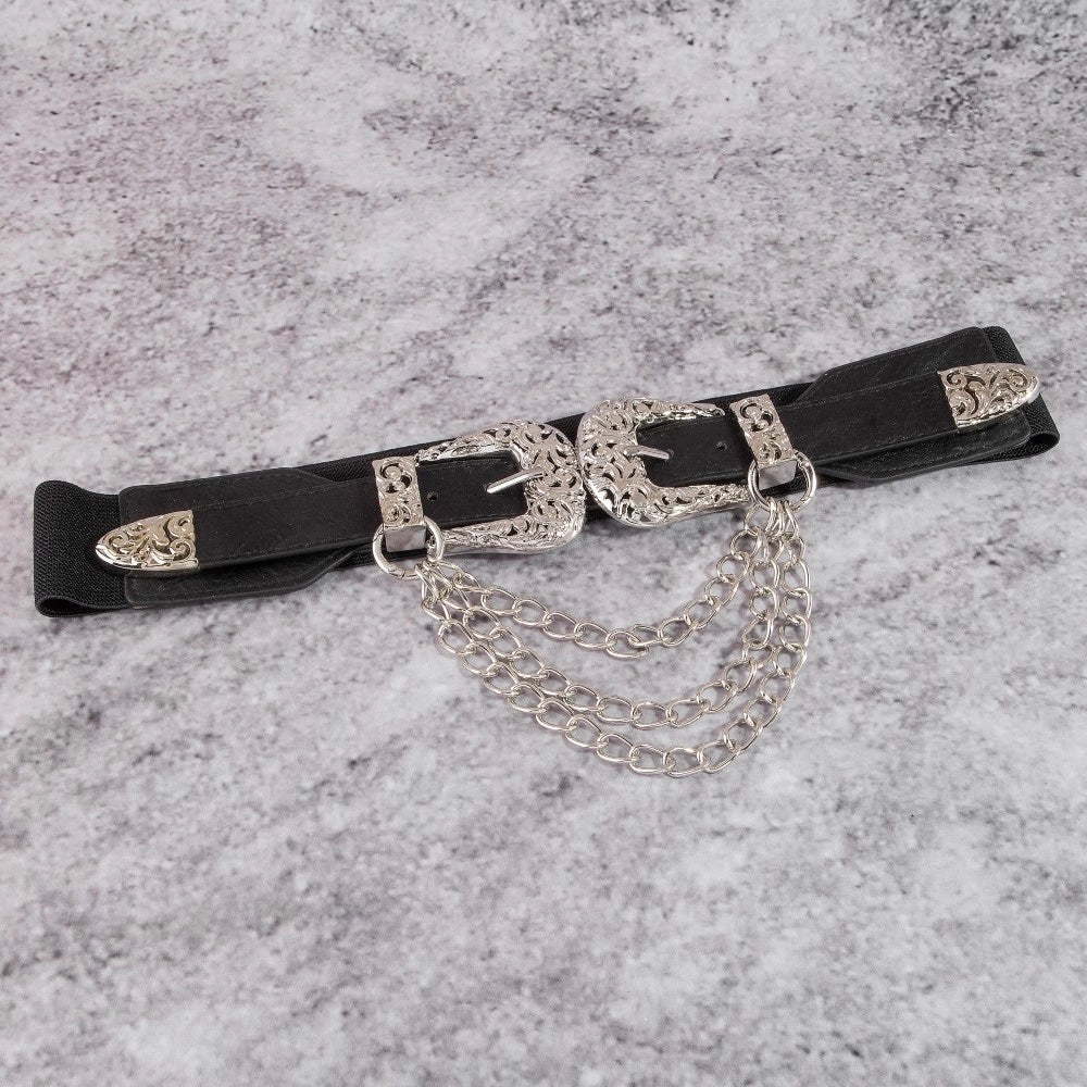 Double Buckle Chain Belt