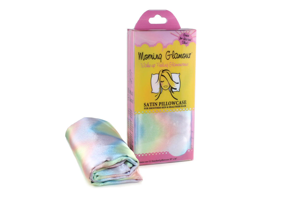 satin pillowcase- Standard/ Queen wavy rainbow