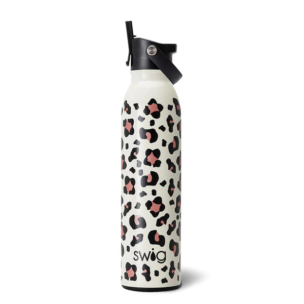 Luxy Leopard Flip + Sip Water Bottle 20 oz SWIG