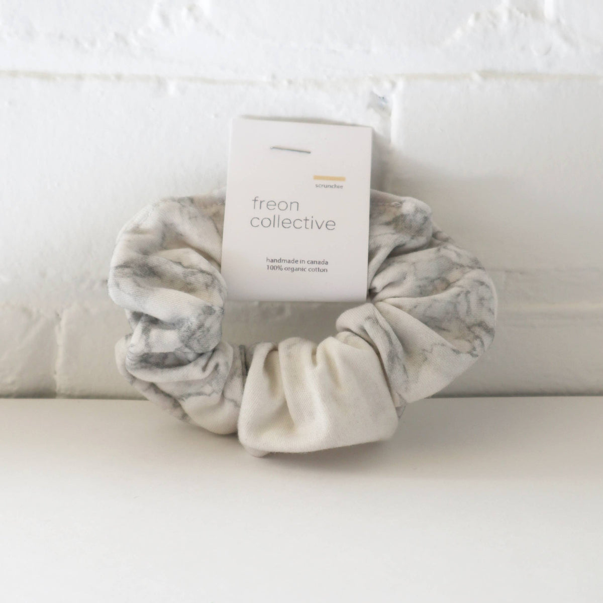Organic Cotton Hair Scrunchie - Grey Marble
