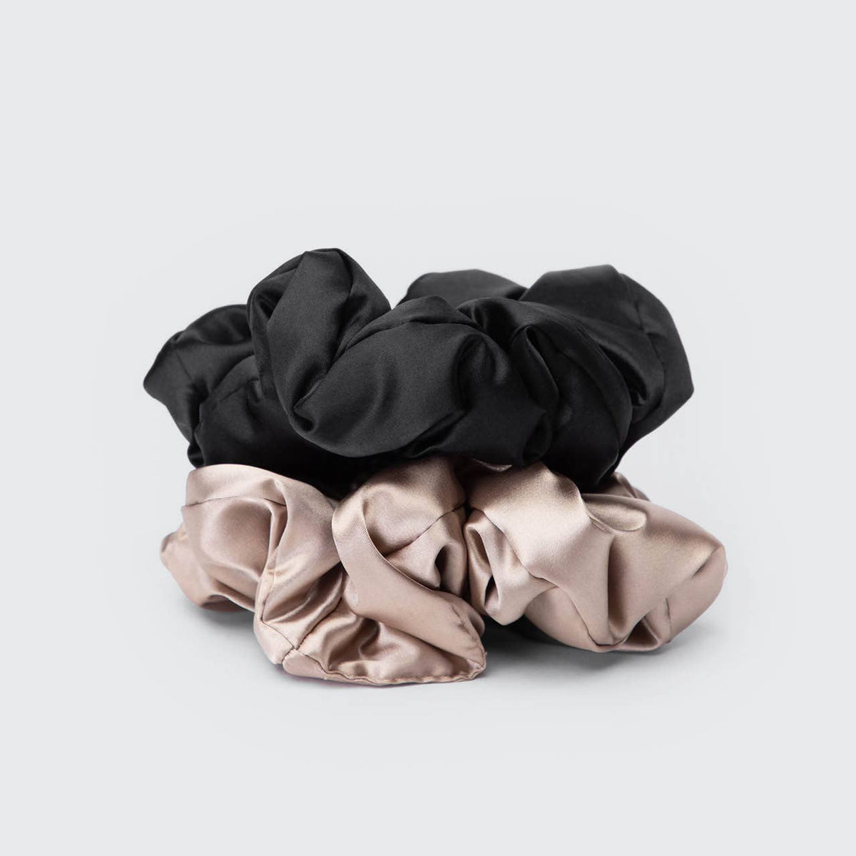 Satin Sleep Pillow Scrunchies - Black/Gold